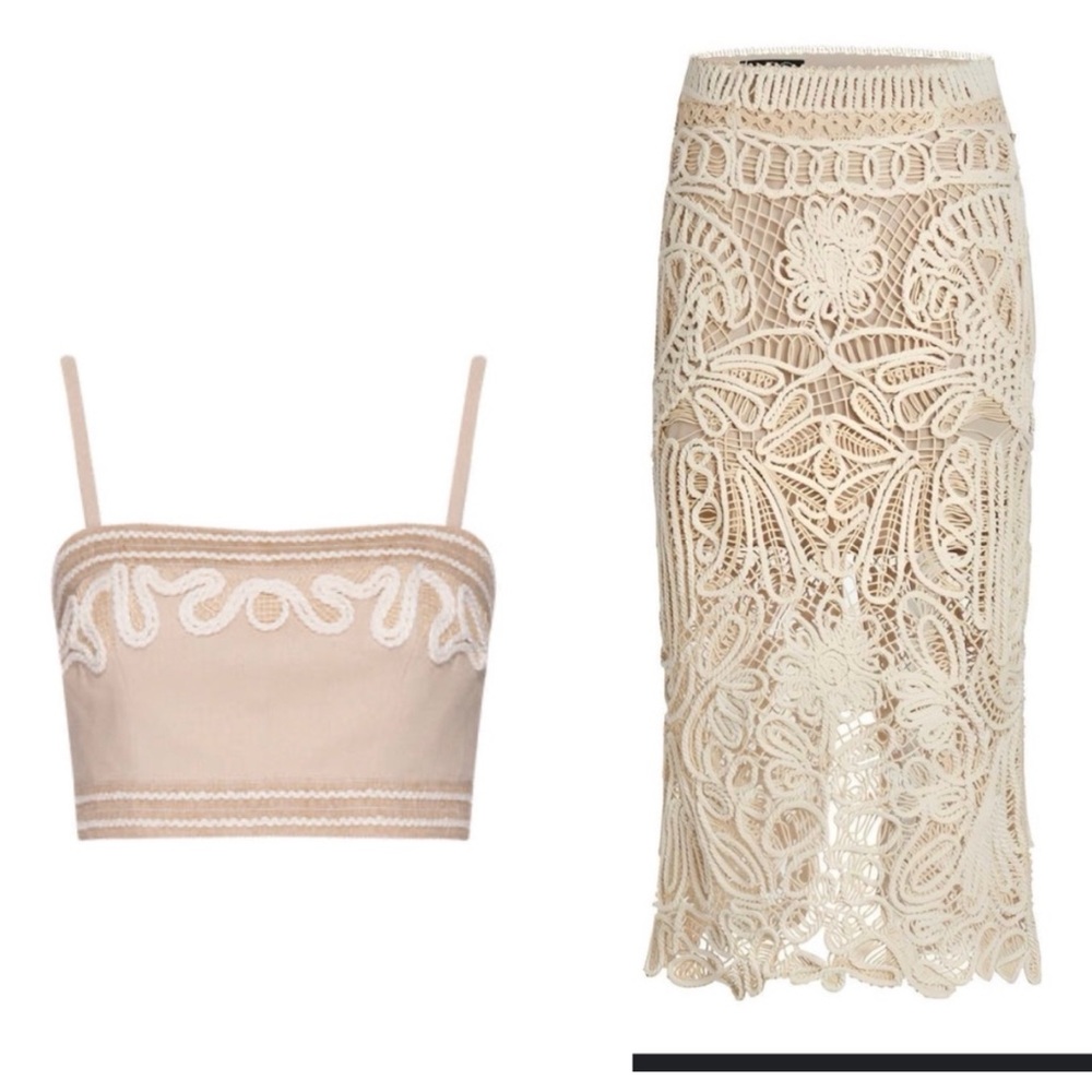 PatBo Hand-woven Midi Skirt with Matching Top SET Size S/4 Top NWT